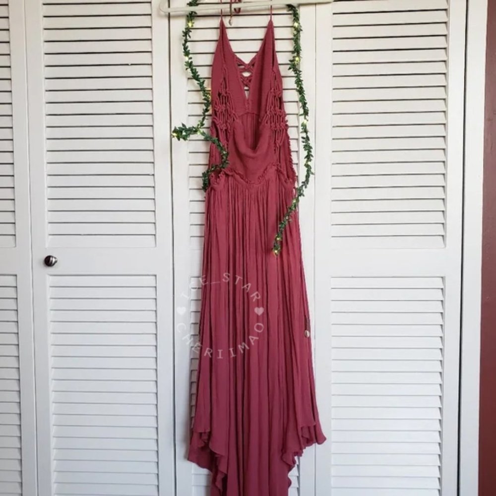 Free People RARE Coconuts All Day Macrame Maxi Dress - Picture 7 of 9